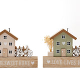 SIL Rustic Wooden House Decor with Bike | 18cm