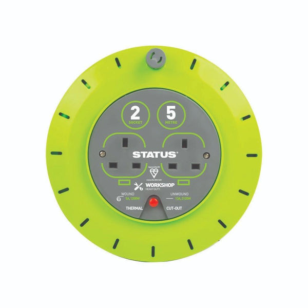 Status Compact 2 Gang Cable Reel | 5 Meter Length