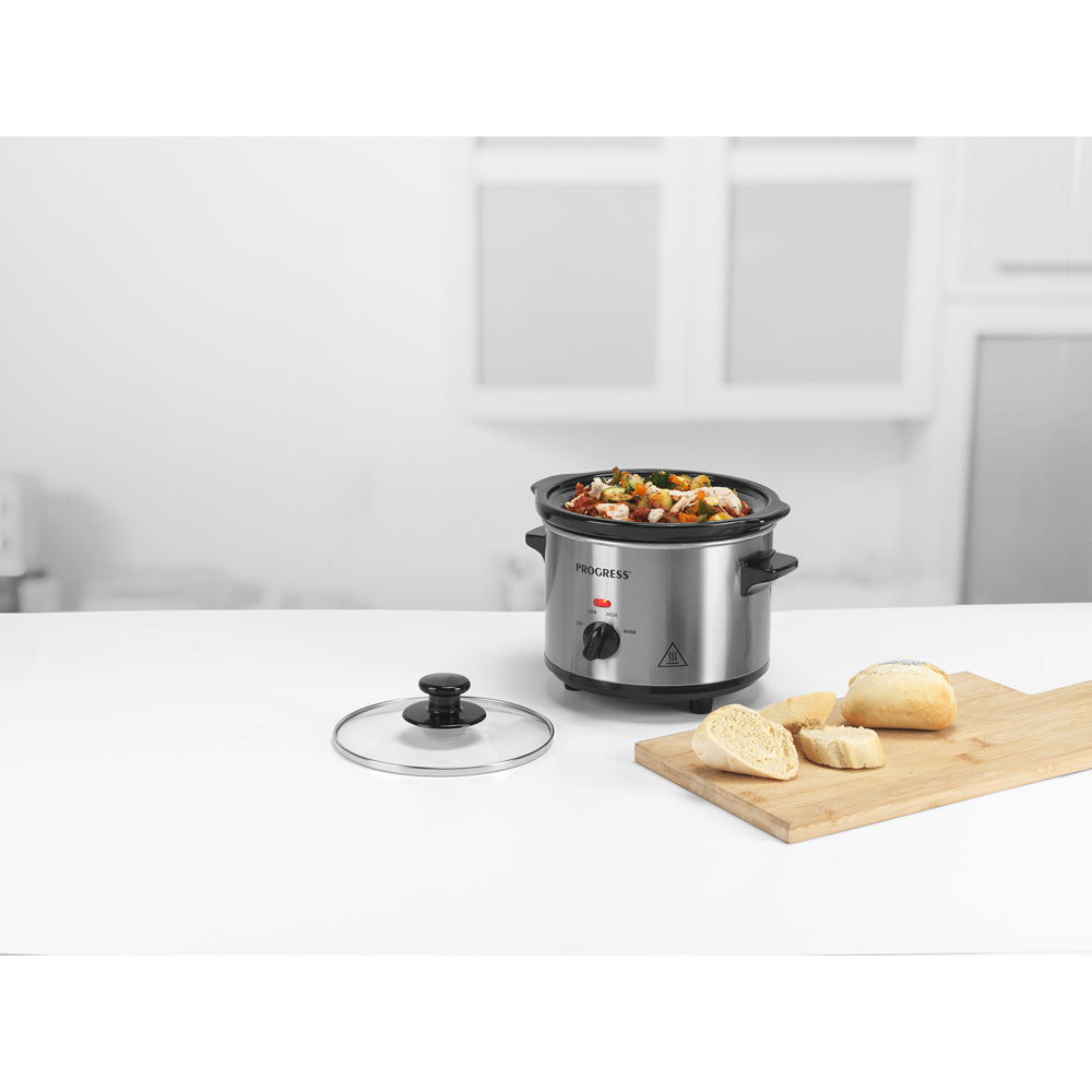 Progress 1.5L Compact Slow Cooker | 3 Heat Settings, Energy Efficient