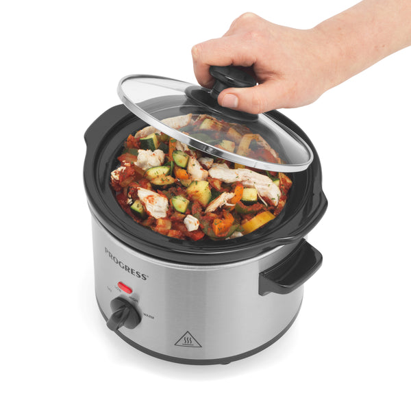 Progress 1.5L Compact Slow Cooker | 3 Heat Settings, Energy Efficient