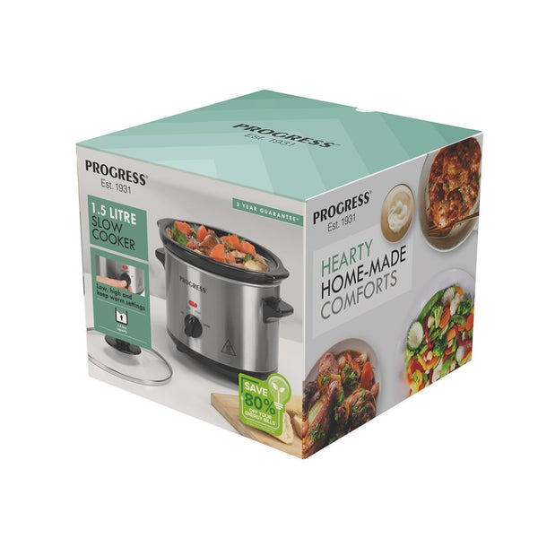 Progress Compact Slow Cooker - 1.5L - 3 Heat Settings