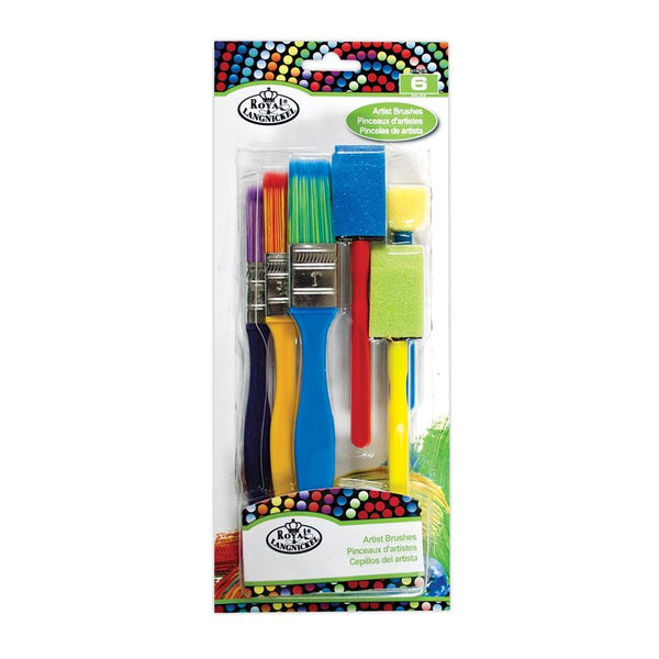 Royal & Langnickel Variety Painting Brush Set | Bristle and Foam Brushes