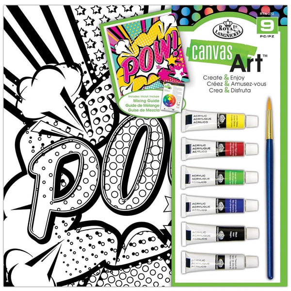 Royal & Langnickel Pop Art Themed Canvas Art Acrylic Paint Set | Beginner-Friendly & Compact Packaging