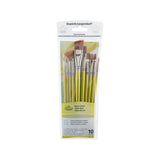 Royal & Langnickel Brown Taklon Paint Brush Set | Assorted Shapes, Pack of 10