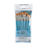 Royal & Langnickel Gold Taklon Brush Set, Pack of 12 | Assorted Shapes