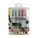 Royal & Langnickel Artist Markers Acrylic Paint Pastel Set | Reversible Tip, 6 Colours
