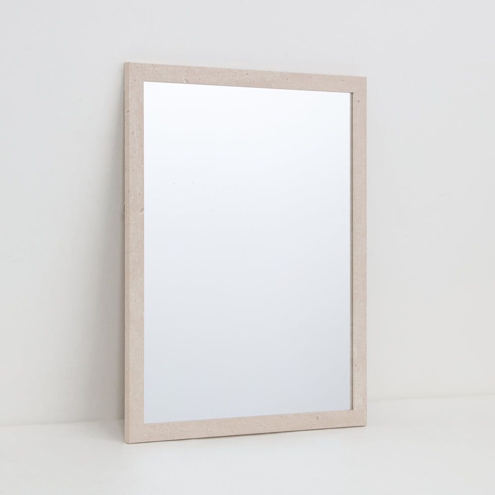 Beige Marble Effect Rectangular Framed Wall Mirror | 40 x 50cm