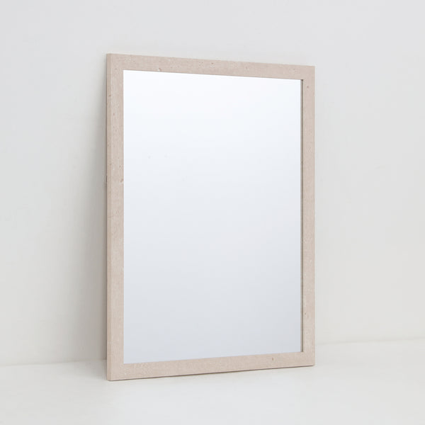 Beige Marble Effect Rectangular Framed Wall Mirror | 40 x 50cm