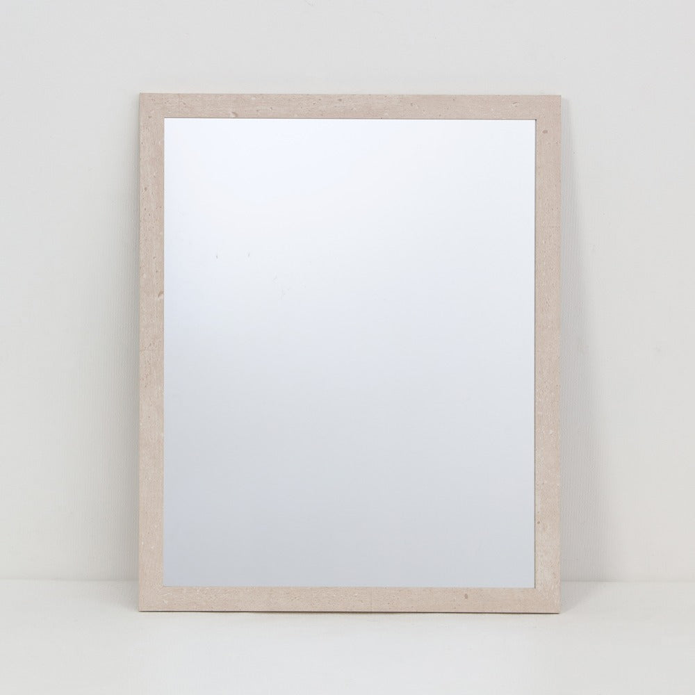 Beige Marble Effect Rectangular Framed Wall Mirror | 40 x 50cm