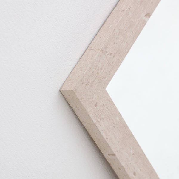 Beige Marble Effect Rectangular Framed Wall Mirror | 40 x 50cm