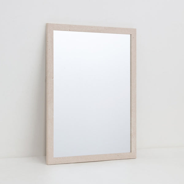 Beige Marble Effect Rectangular Framed Wall Mirror | 40 x 50cm