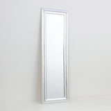 Silver Framed Full-Length Wall Mirror | 30 x 120cm, Bevelled Detail