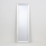 Silver Framed Full-Length Wall Mirror | 30 x 120cm, Bevelled Detail