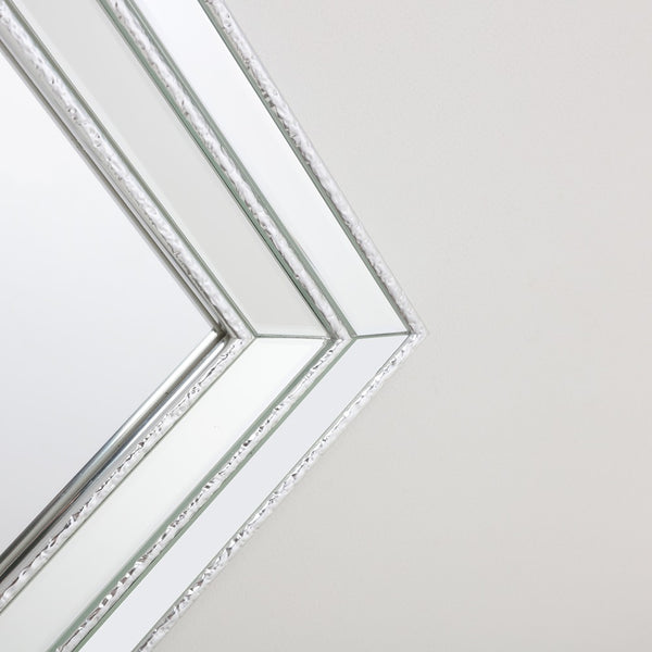 Silver Framed Full-Length Wall Mirror | 30 x 120cm, Bevelled Detail