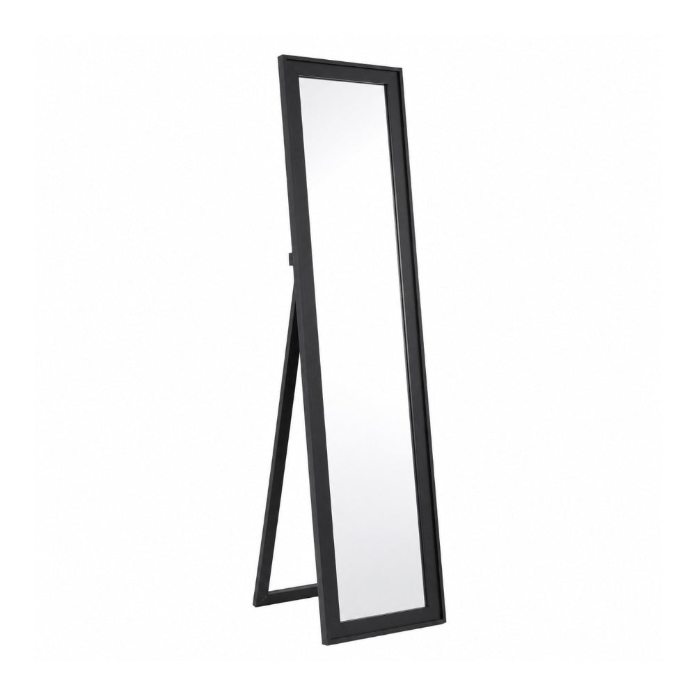 Black Freestanding Full-Length Mirror | 35 x 140cm, Rear Support Stand