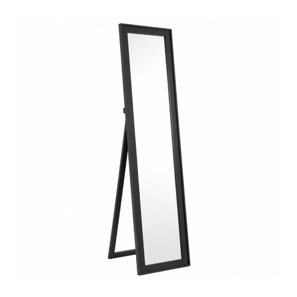Black Freestanding Full-Length Mirror | 35 x 140cm, Rear Support Stand