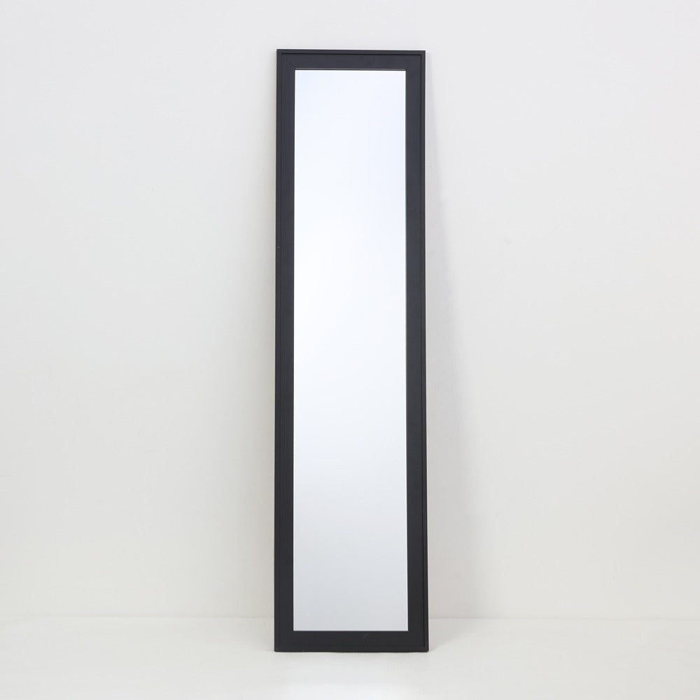 Black Freestanding Full-Length Mirror | 35 x 140cm, Rear Support Stand