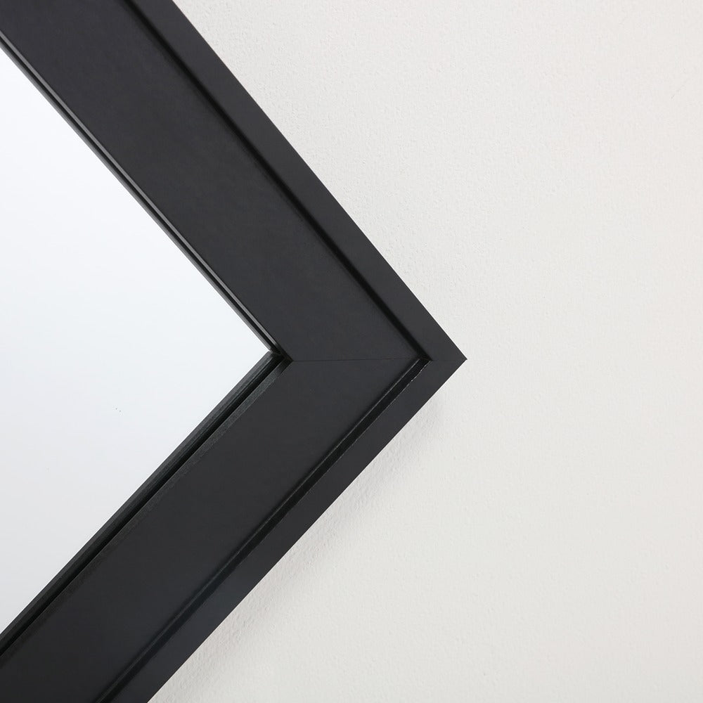 Black Freestanding Full-Length Mirror | 35 x 140cm, Rear Support Stand