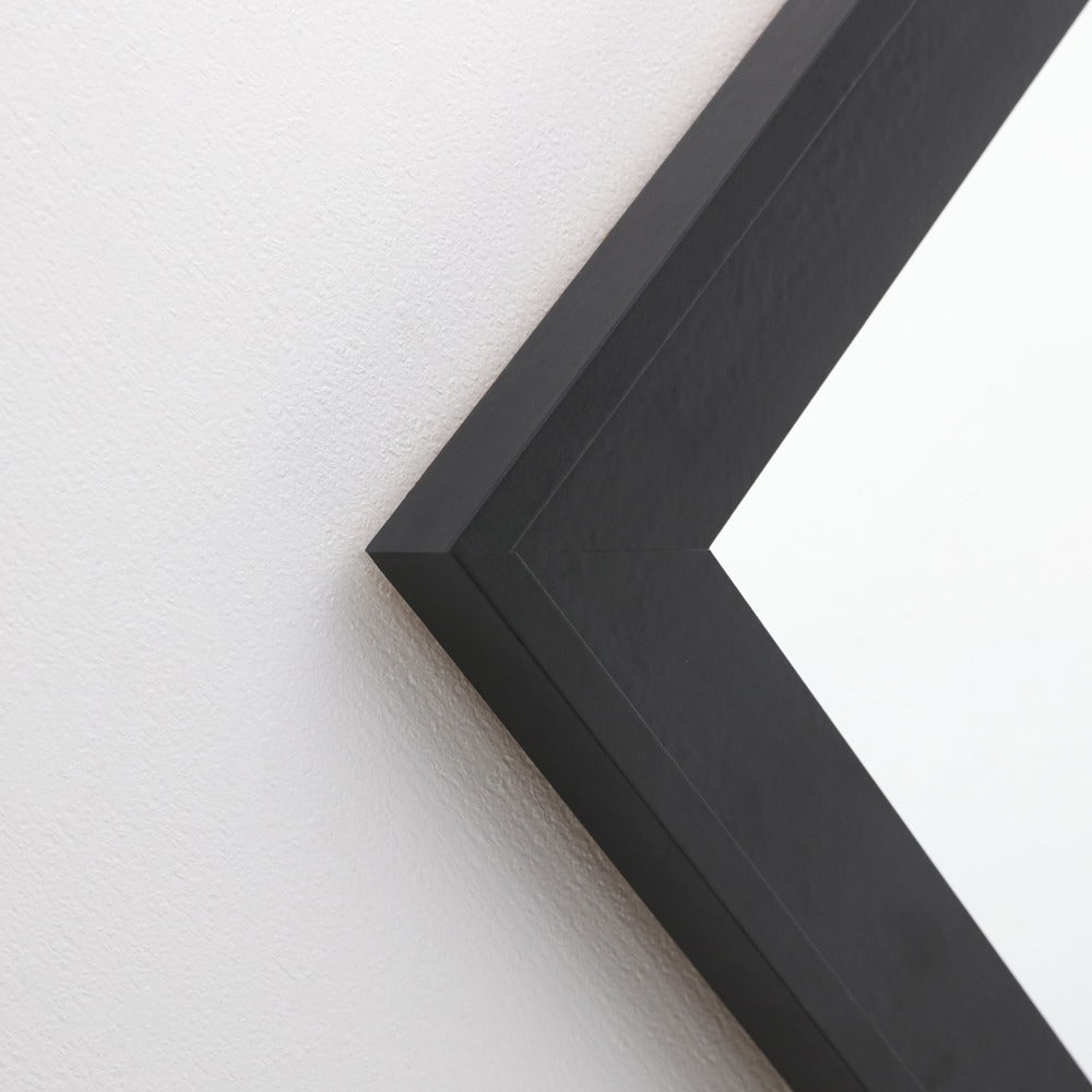 Black Freestanding Full-Length Mirror | 35 x 140cm, Rear Support Stand
