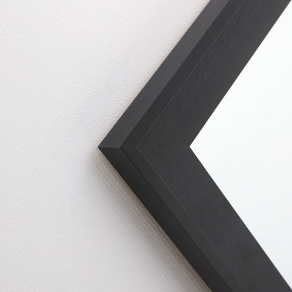 Black Freestanding Full-Length Mirror | 35 x 140cm, Rear Support Stand