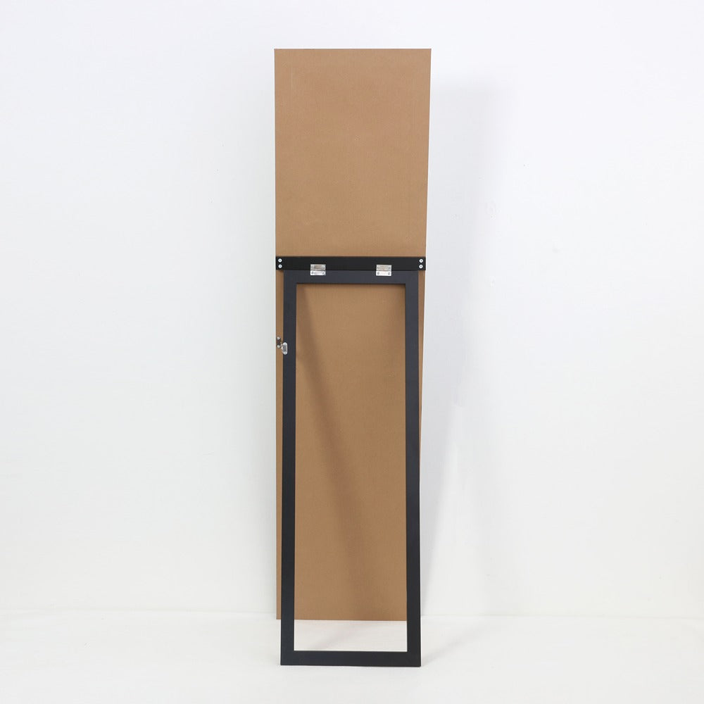 Black Freestanding Full-Length Mirror | 35 x 140cm, Rear Support Stand
