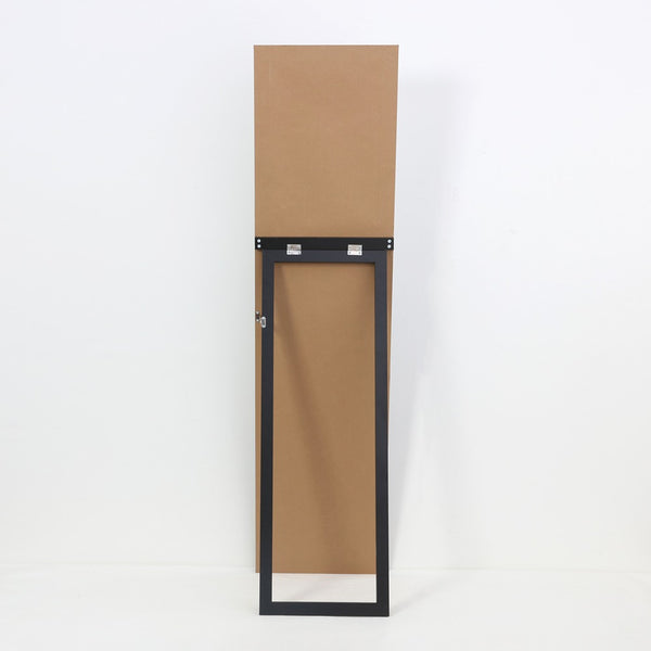 Black Freestanding Full-Length Mirror | 35 x 140cm, Rear Support Stand