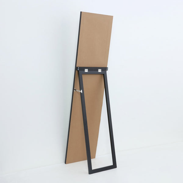 Black Freestanding Full-Length Mirror | 35 x 140cm, Rear Support Stand
