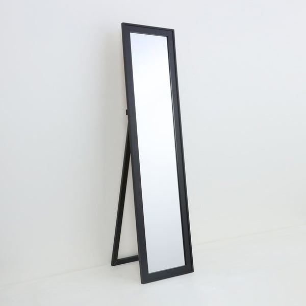 Black Freestanding Full-Length Mirror | 35 x 140cm, Rear Support Stand