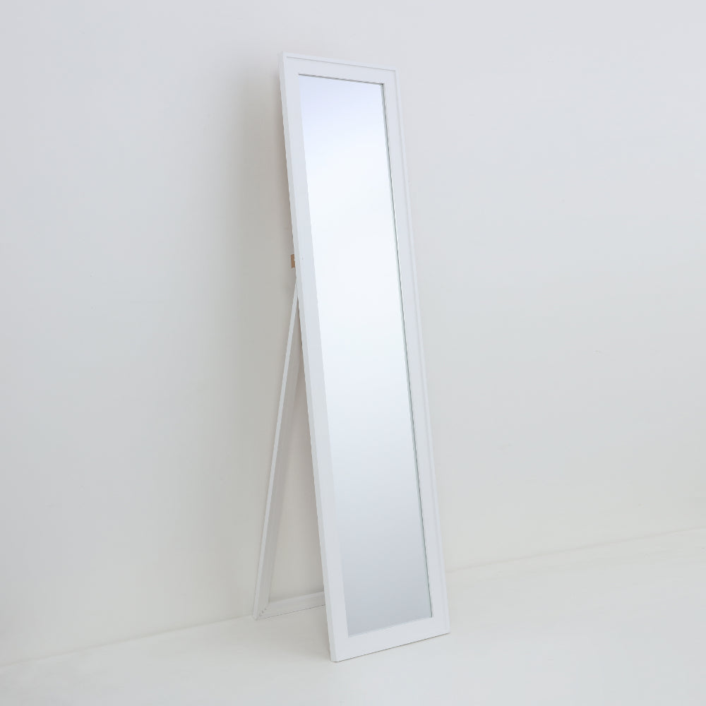 White Framed Full-Length Floor Standing Mirror | 35 x 140cm