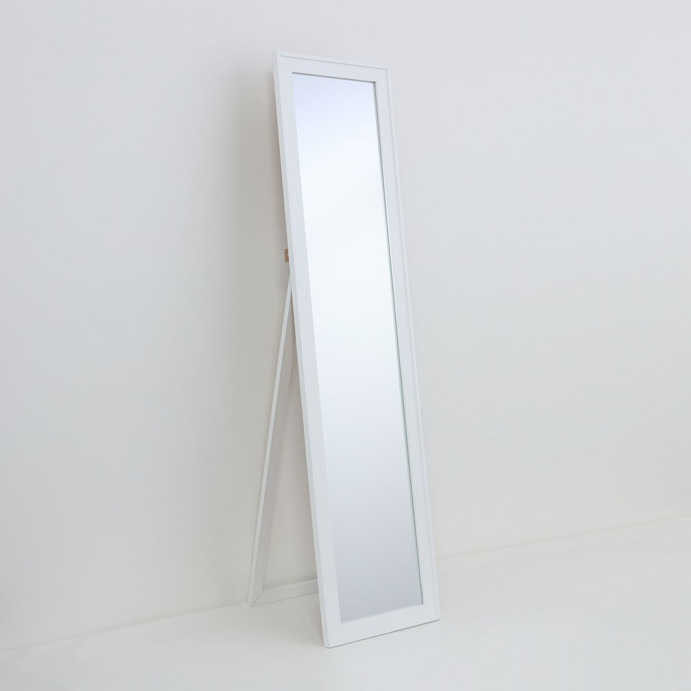 White Framed Full-Length Floor Standing Mirror | 35 x 140cm