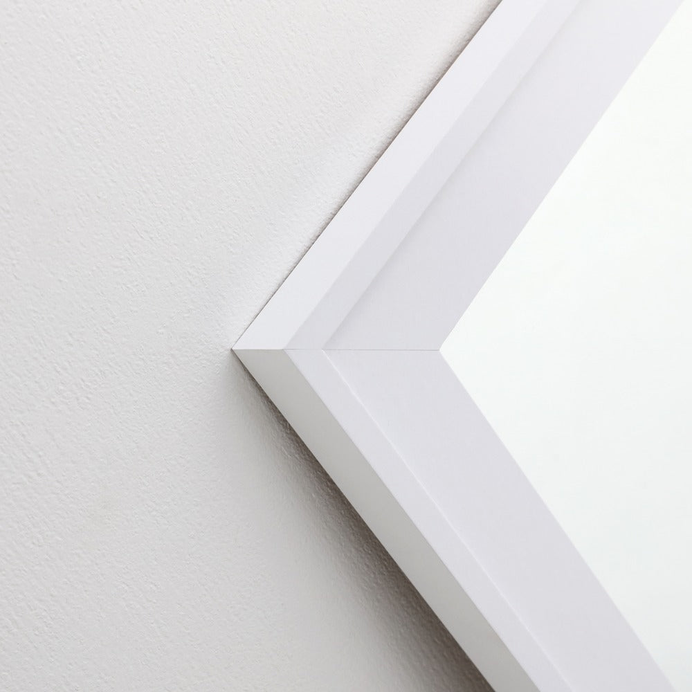 White Framed Full-Length Floor Standing Mirror | 35 x 140cm