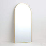 Large Arch Top Aluminium Framed Mirror | Brass Finish, 60 x 120cm