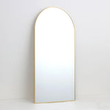 Large Arch Top Aluminium Framed Mirror | Brass Finish, 60 x 120cm