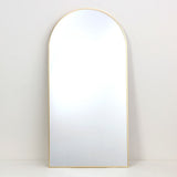 Large Arch Top Aluminium Framed Mirror | Brass Finish, 60 x 120cm