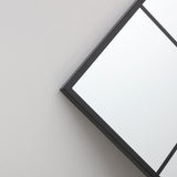 Square Black Metal Framed Wall Mirror | 60 x 60 cm, Black Finish