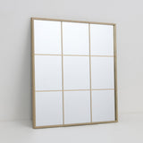 Windowpane Square Metal Wall Mirror | Brass Finish, 60 x 60cm
