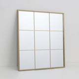 Windowpane Square Metal Wall Mirror | Brass Finish, 60 x 60cm