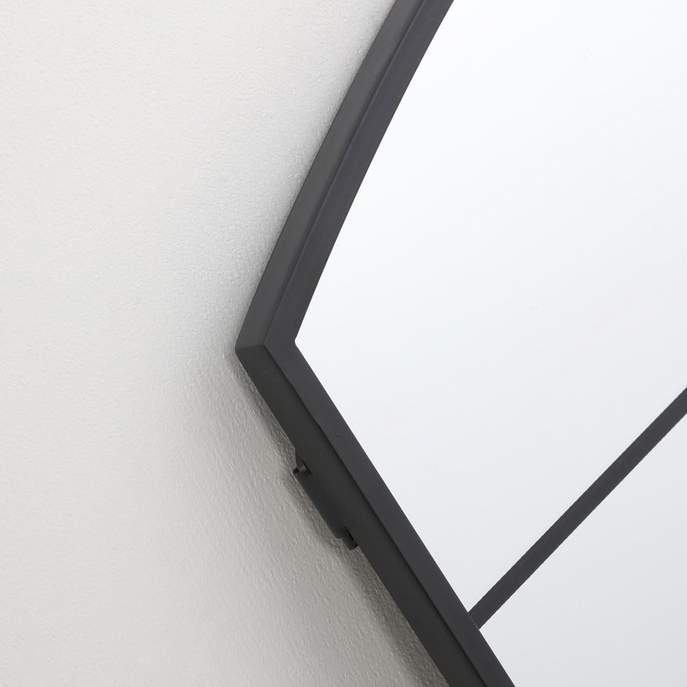 Arch Aluminium Framed Mirror | Black Frame, 60 x 80cm, Arched Top