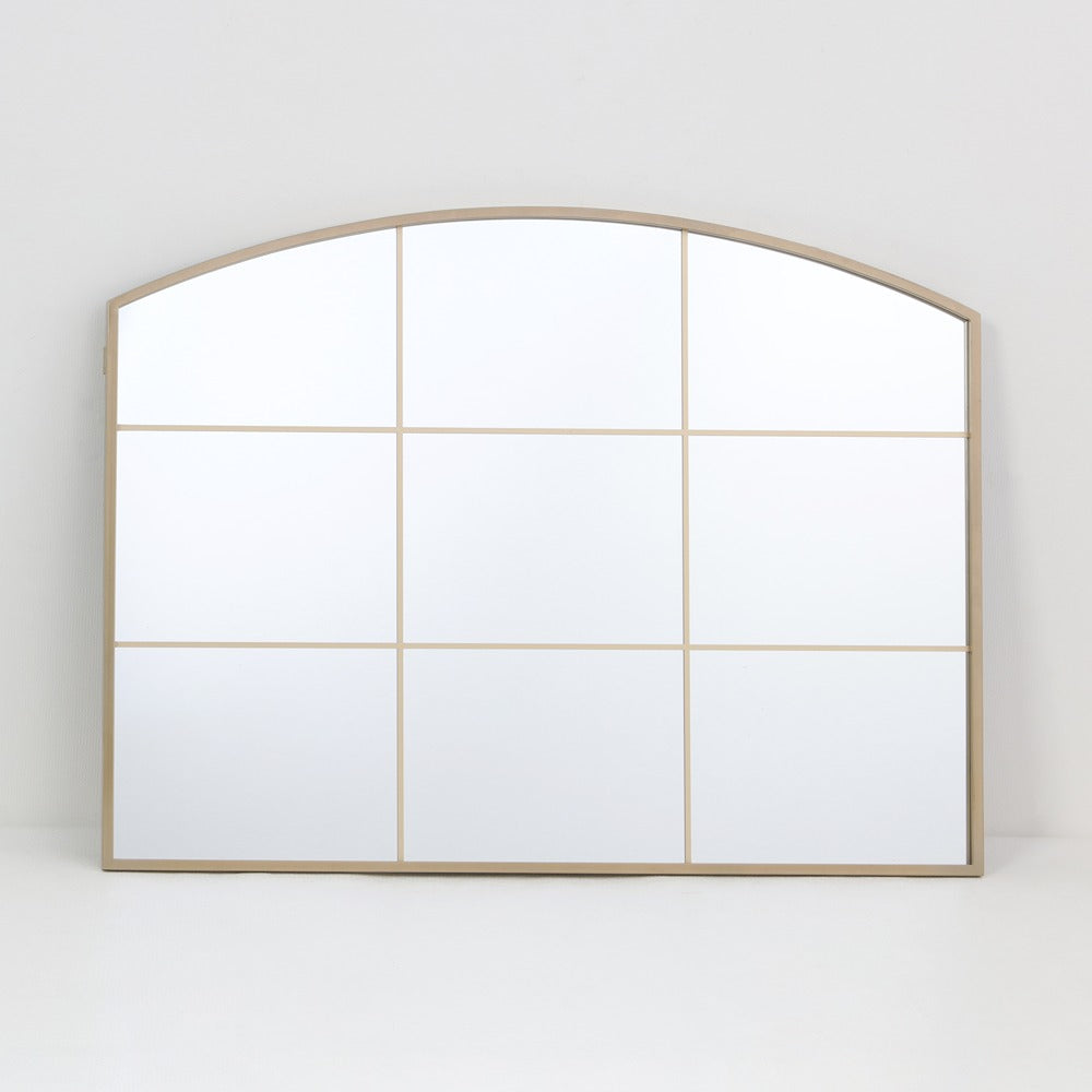 Arch Top Aluminium Framed Mirror | Brass Finish, 60 x 80 cm