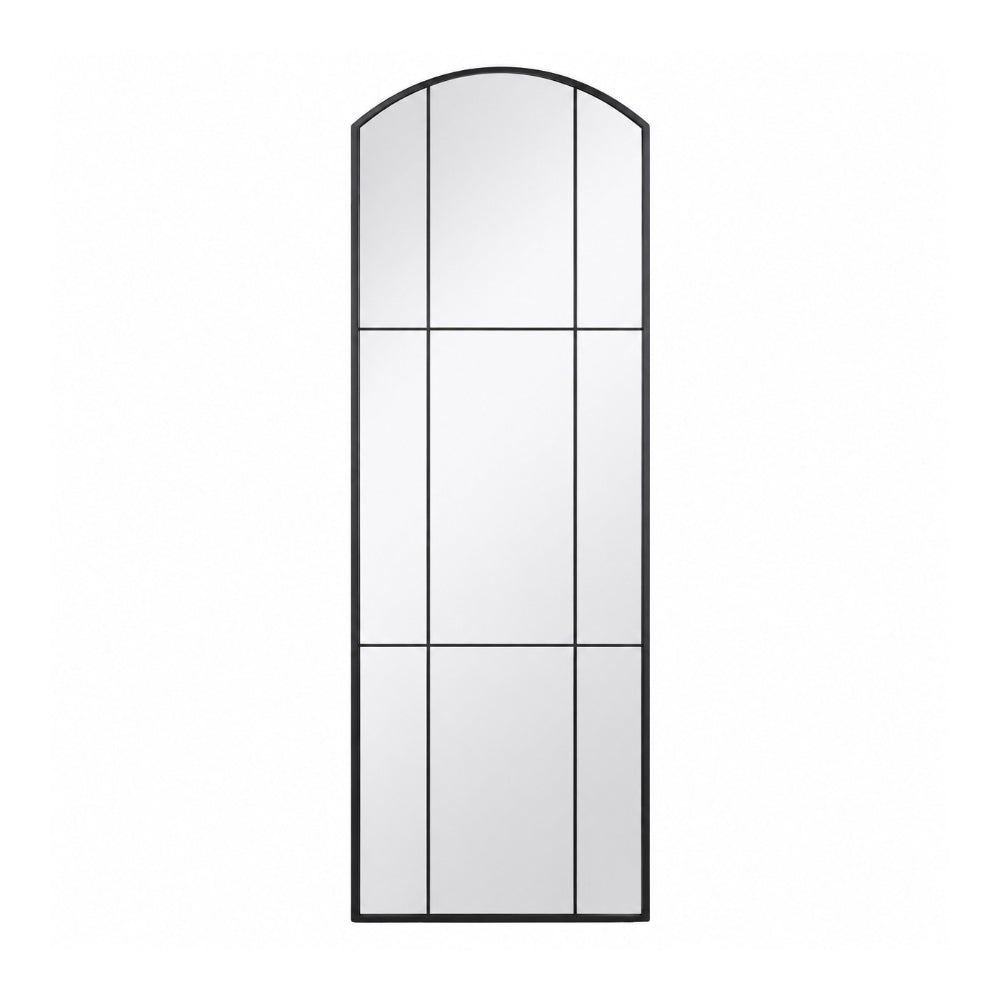 Black Aluminium Arched Grid Full-Length Wall Mirror | 60 x 160cm