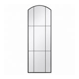 Black Aluminium Arched Grid Full-Length Wall Mirror | 60 x 160cm