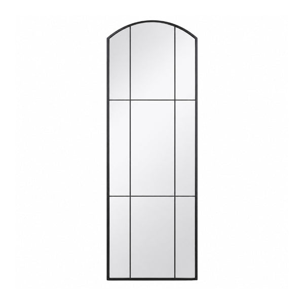 Black Aluminium Arched Grid Full-Length Wall Mirror | 60 x 160cm