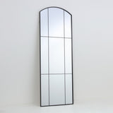 Black Aluminium Arched Grid Full-Length Wall Mirror | 60 x 160cm