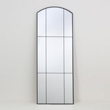 Black Aluminium Arched Grid Full-Length Wall Mirror | 60 x 160cm