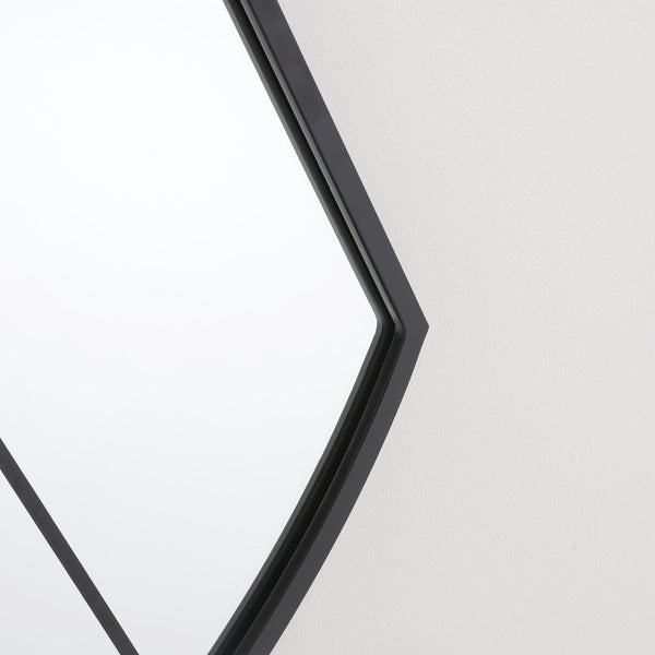 Black Aluminium Arched Grid Full-Length Wall Mirror | 60 x 160cm