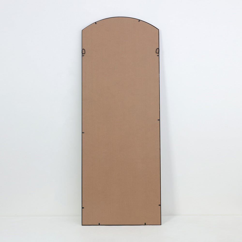 Black Aluminium Arched Grid Full-Length Wall Mirror | 60 x 160cm