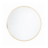 Aluminium Round Wall Mirror with Slim Brass Rim | 60cm, Gold-Tone