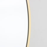 Aluminium Round Wall Mirror with Slim Brass Rim | 60cm, Gold-Tone