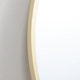Aluminium Round Wall Mirror with Slim Brass Rim | 60cm, Gold-Tone