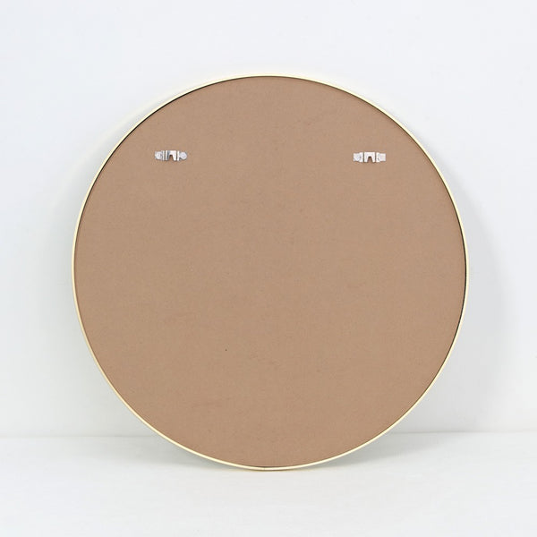 Aluminium Round Wall Mirror with Slim Brass Rim | 60cm, Gold-Tone